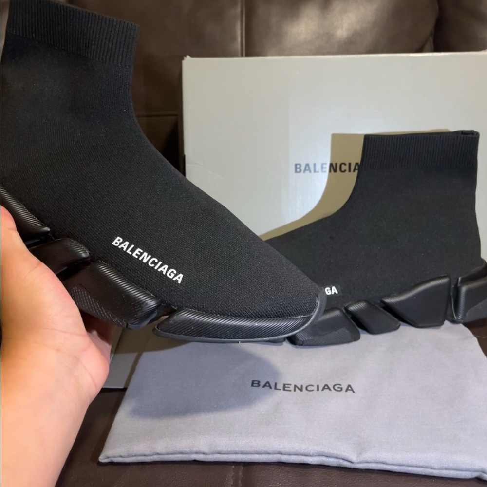 Balenciaga Black Knit Speed Sock Sneakers